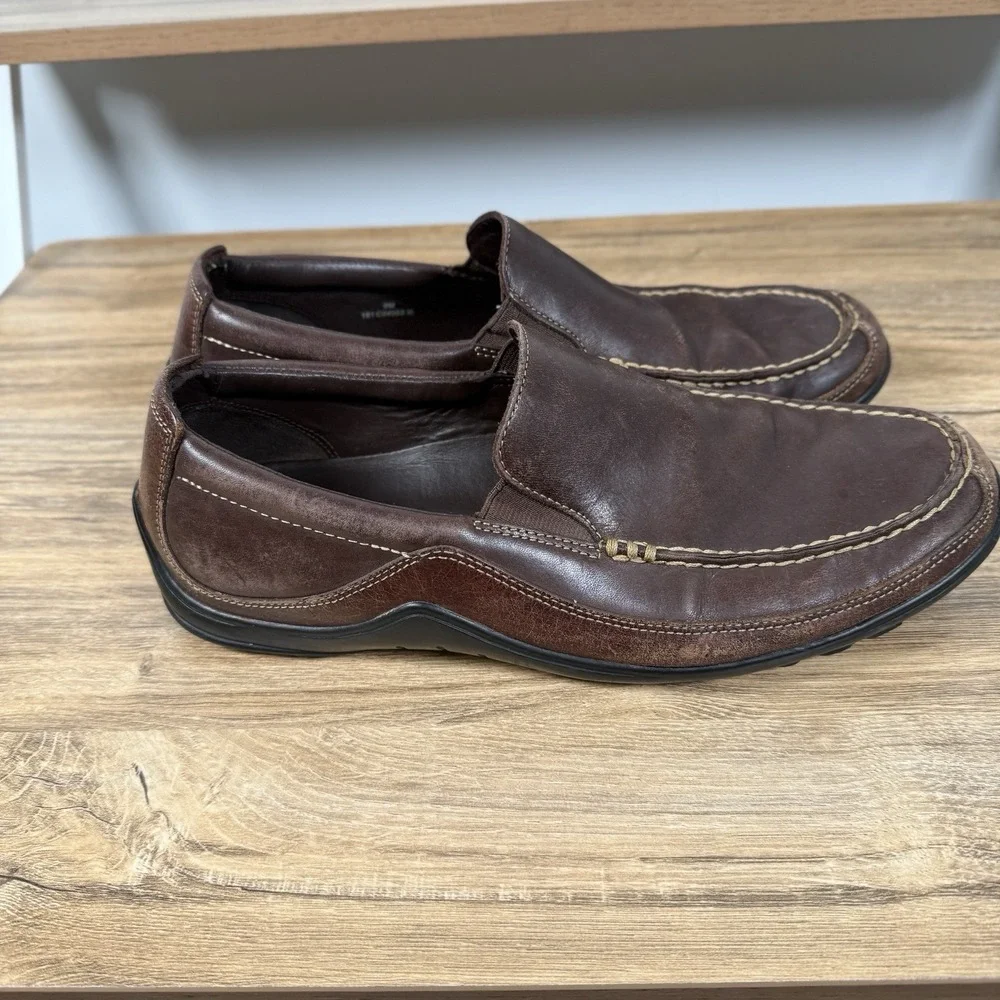 Cole Haan Mens‎ 9.0 M Tucker Venetian Brown Leather Loafer Slip On - Picture 2 of 7